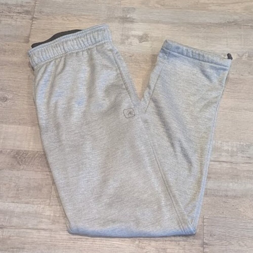 AND1 Heather Gray Basketball Warm-Up Track Pants | Cinch Bungee Hem | Size S